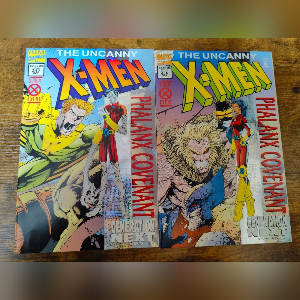 The‎ Uncanny X-Men #316 317 (1994 Marvel) NM+ Phalanx Covenant Comics Lot Foil